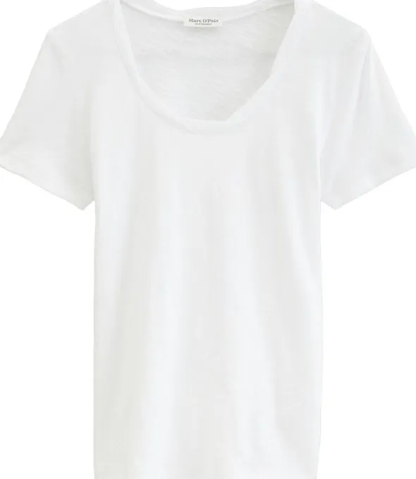 T-shirt, deep round neck twisted
