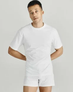 T-shirt O Neck Rib Pure Cotton
