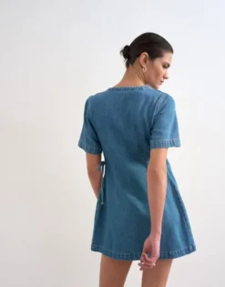 TSSOPHIE SS MINI DNM WRAP DRESS