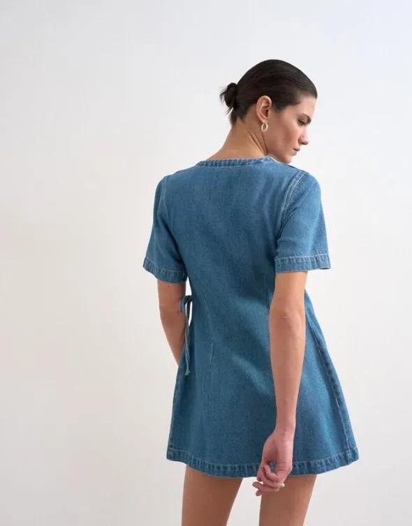 TSSOPHIE SS MINI DNM WRAP DRESS