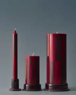 Tube Candleholder-Small-Bordeaux