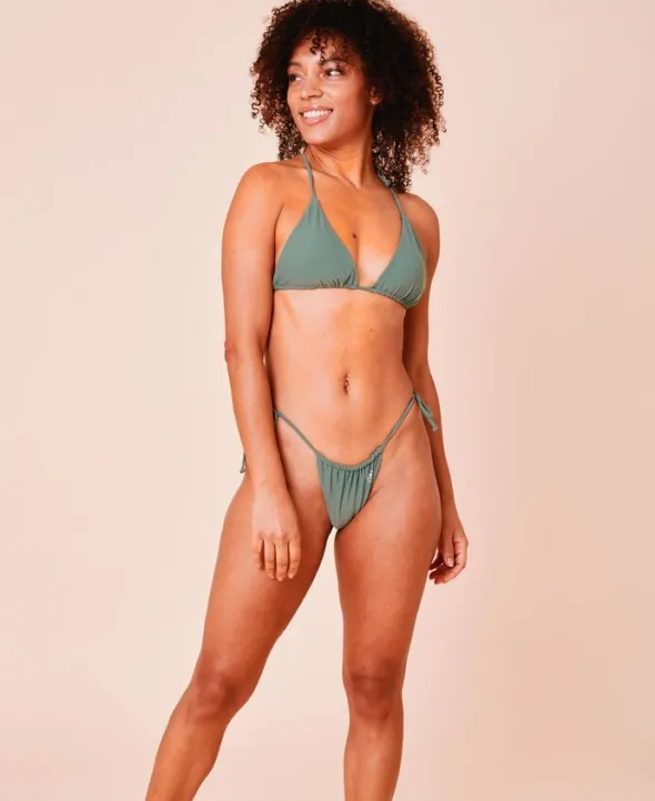 Uluwatu padded triangle bikini top - Army