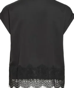 VIELLETTE S/S FULL SATIN LACE TOP -