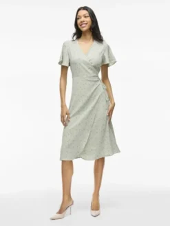 VILOVIE S/S WRAP MIDI DRESS - NOOS