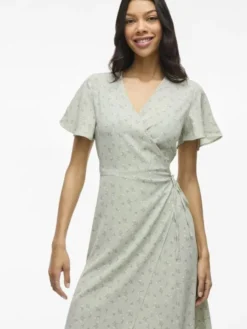 VILOVIE S/S WRAP MIDI DRESS - NOOS