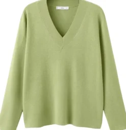 V-neck knit sweater