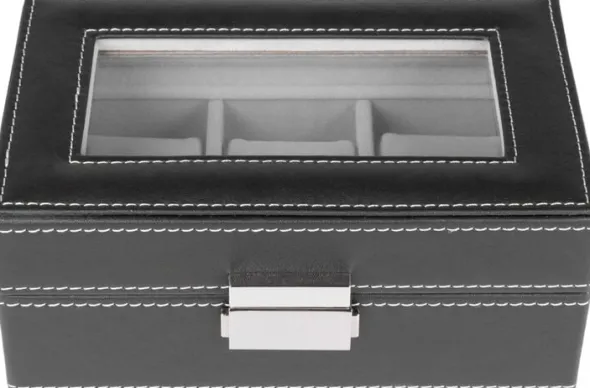 Watch Box 3 Watches Black Synthetic