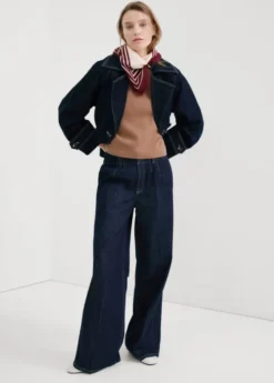 Wide leg mid-rise jeans