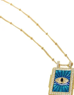Women's Blue Evil Eye Pendant Necklace