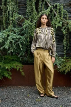 Woven gold pants - Thalia