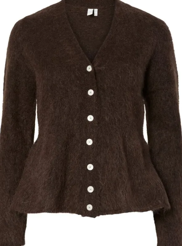 YASLIMO LS MOHAIR BLEND KNIT CARDIG